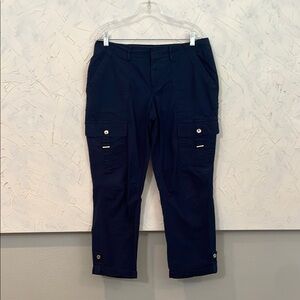 White House Black Market Blue Cargo Capri Pants